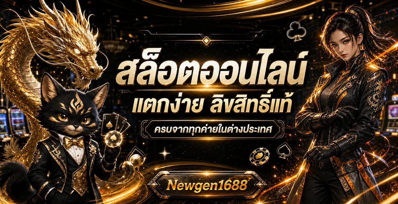 สล็อตออนไลน์ Newgen1688 พร้อมมาสคอตแมวและมังกร